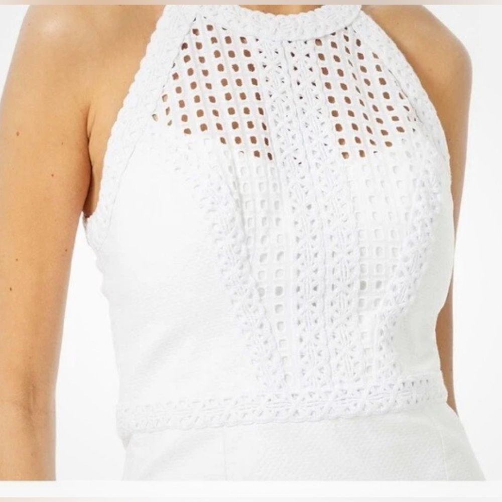 Lilly Pulitzer Charlize Dress Size 16 Shift White Eyelet Crochet Summer New - Picture 5 of 8